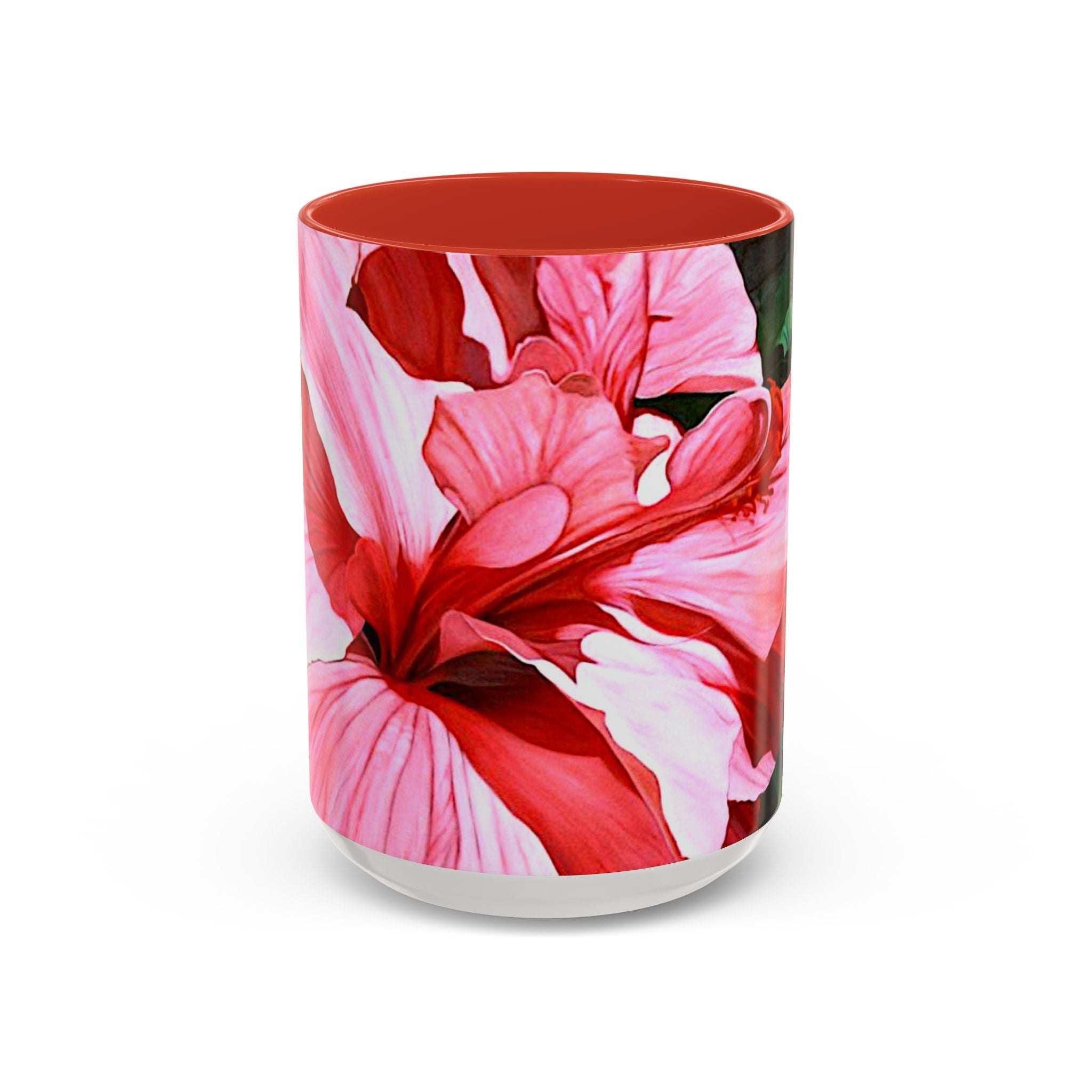 Coffee Mug Pink Hibiscus Painting (11, 15oz)
