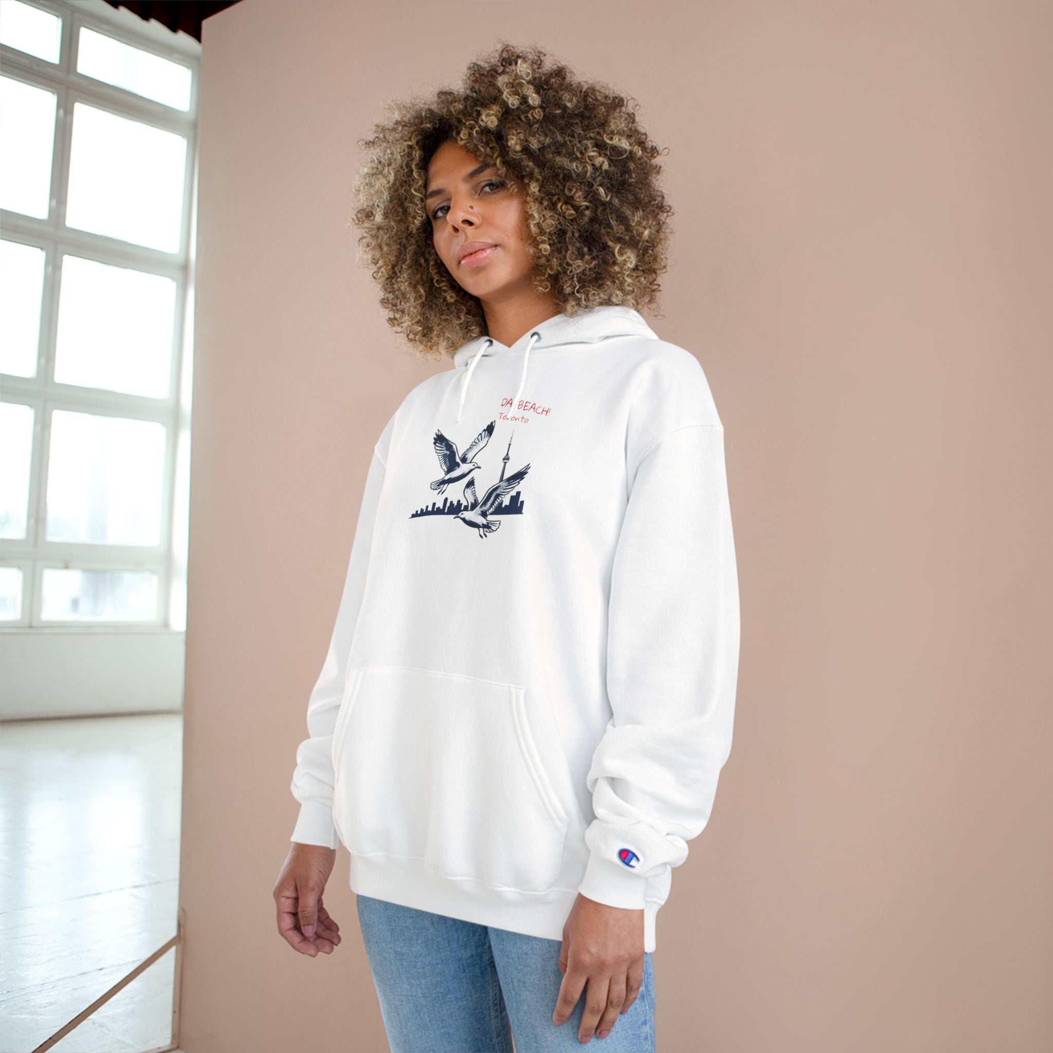 Hoodie Da Beach Seagulls and cn tower drawing Toronto Hoodie –  Pullover
