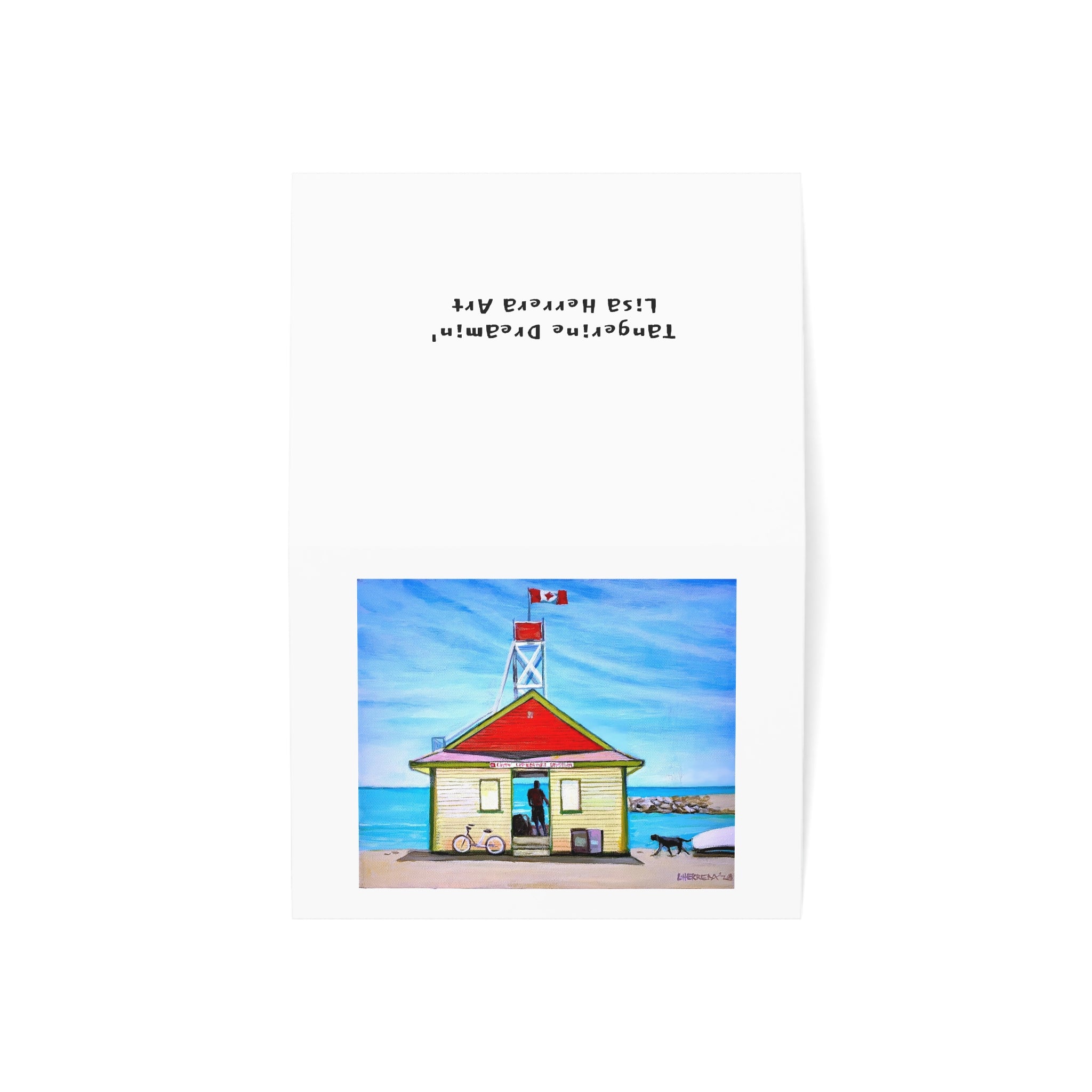 Greeting Card Leuty Stn the Beaches Toronto Painting by Lisa Herrera - Art Note Cards (Set of 1/10/30/50)