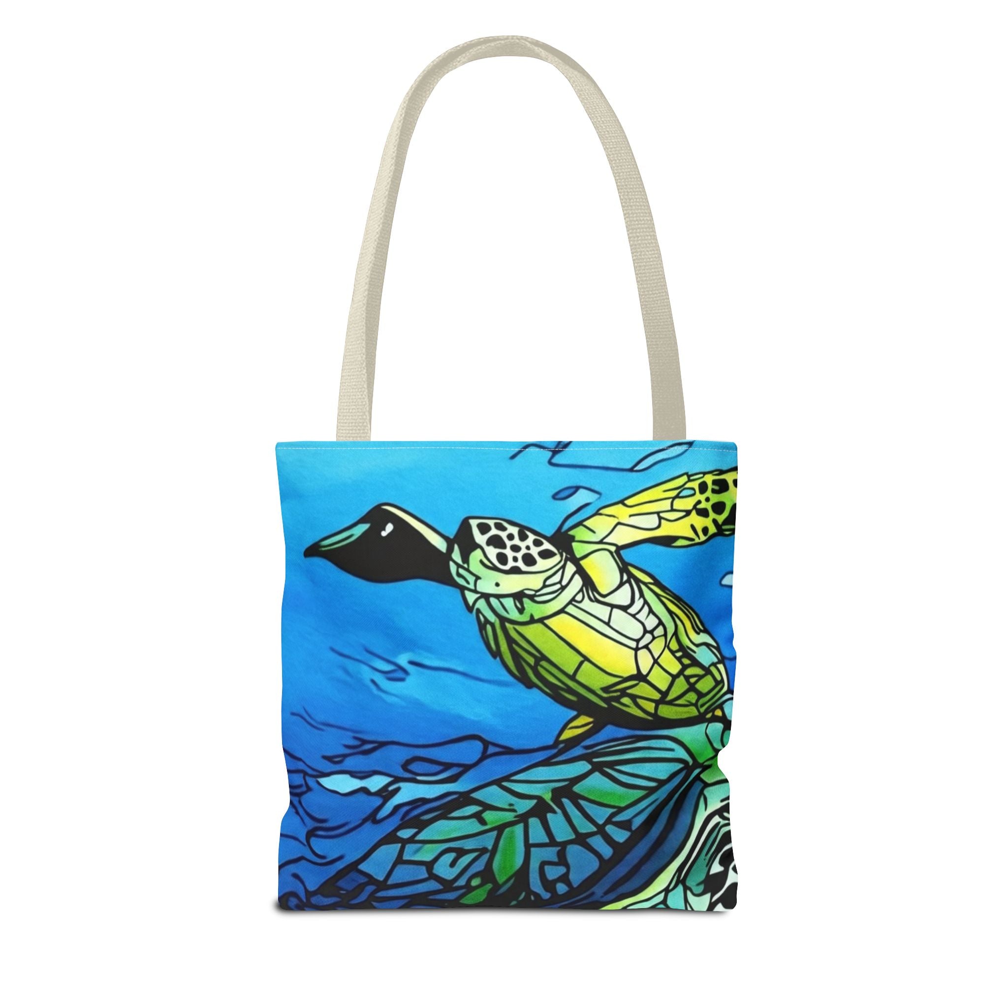 Tote Bag Sea Turtle Art  — Colorful Ocean Wildlife Canvas Tote