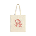 Tote Bag Canvas with Red Line Art Native Drummer — Eco-Friendly Music Lover Tote