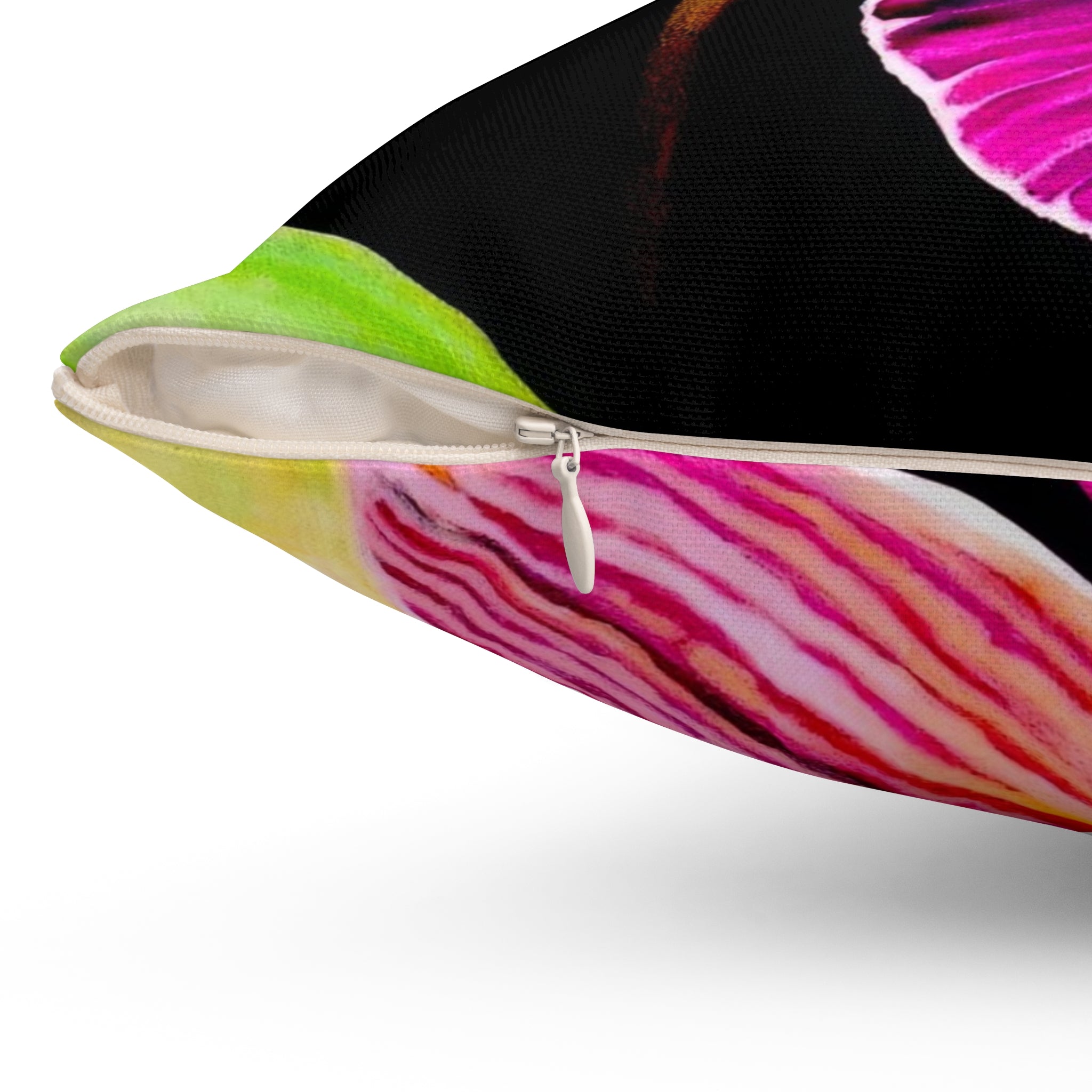 Throw Pillow Lisa Herrera Art Print Purple Orchid Bloom Pillow — Vibrant Pink Floral Decorative Throw Pillow