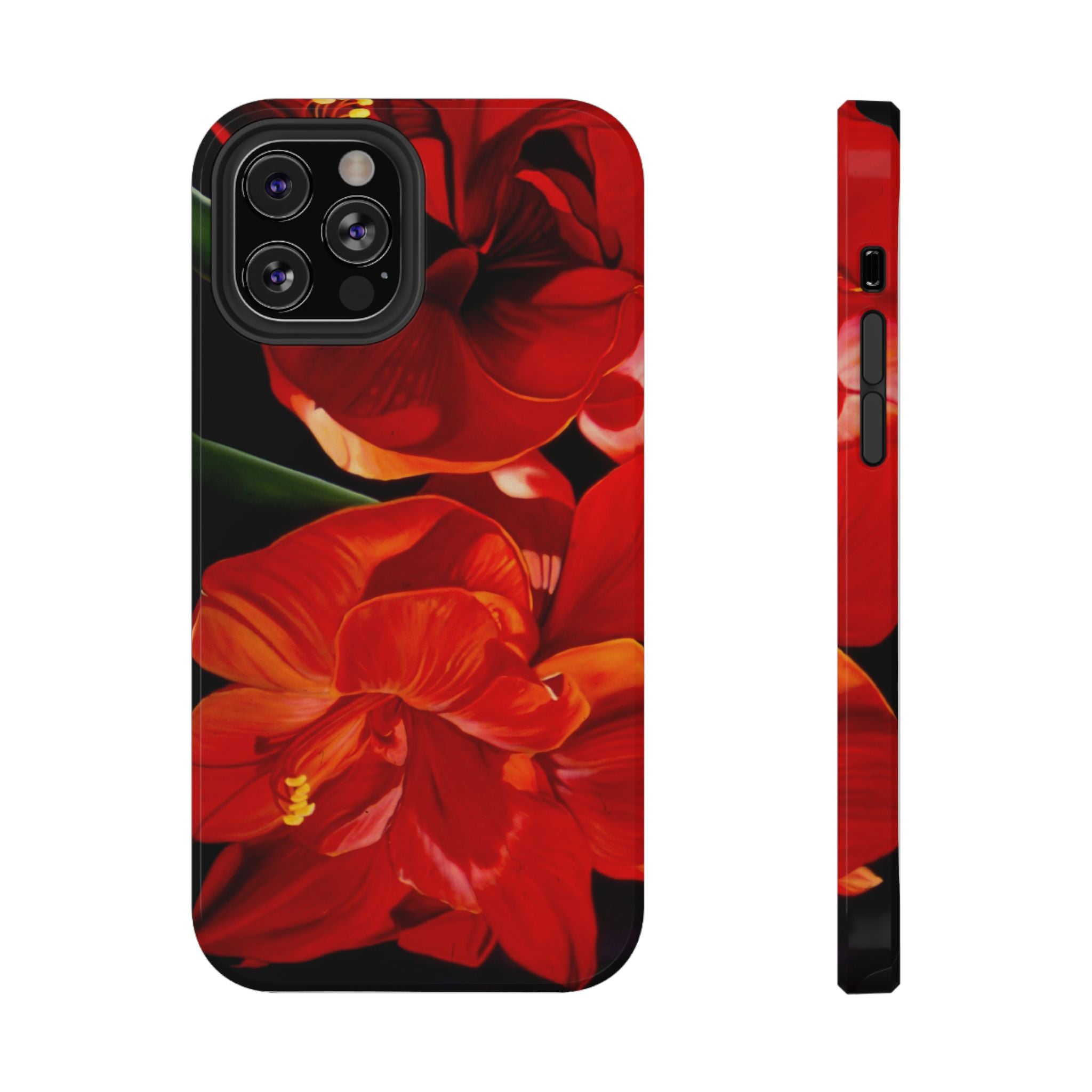 Phone case Lisa Herrera art print Red Amaryllis Floral Impact-Resistant Phone Case