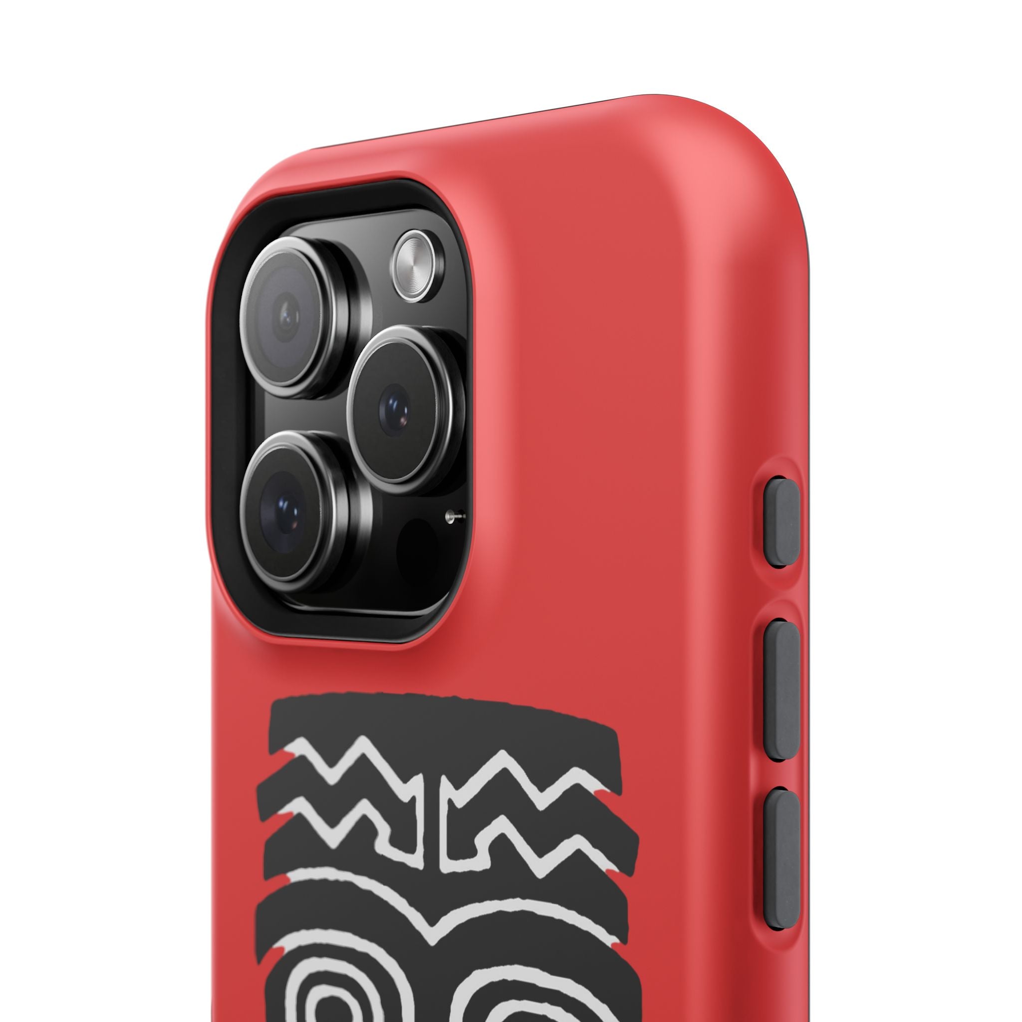 Phone Case Tiki Mask Impact-Resistant Phone Case — Bold Red Protective Cover