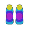 Car Seat Covers — Colorful Retro Circle Vibrant Blue, Purple & Lime Design