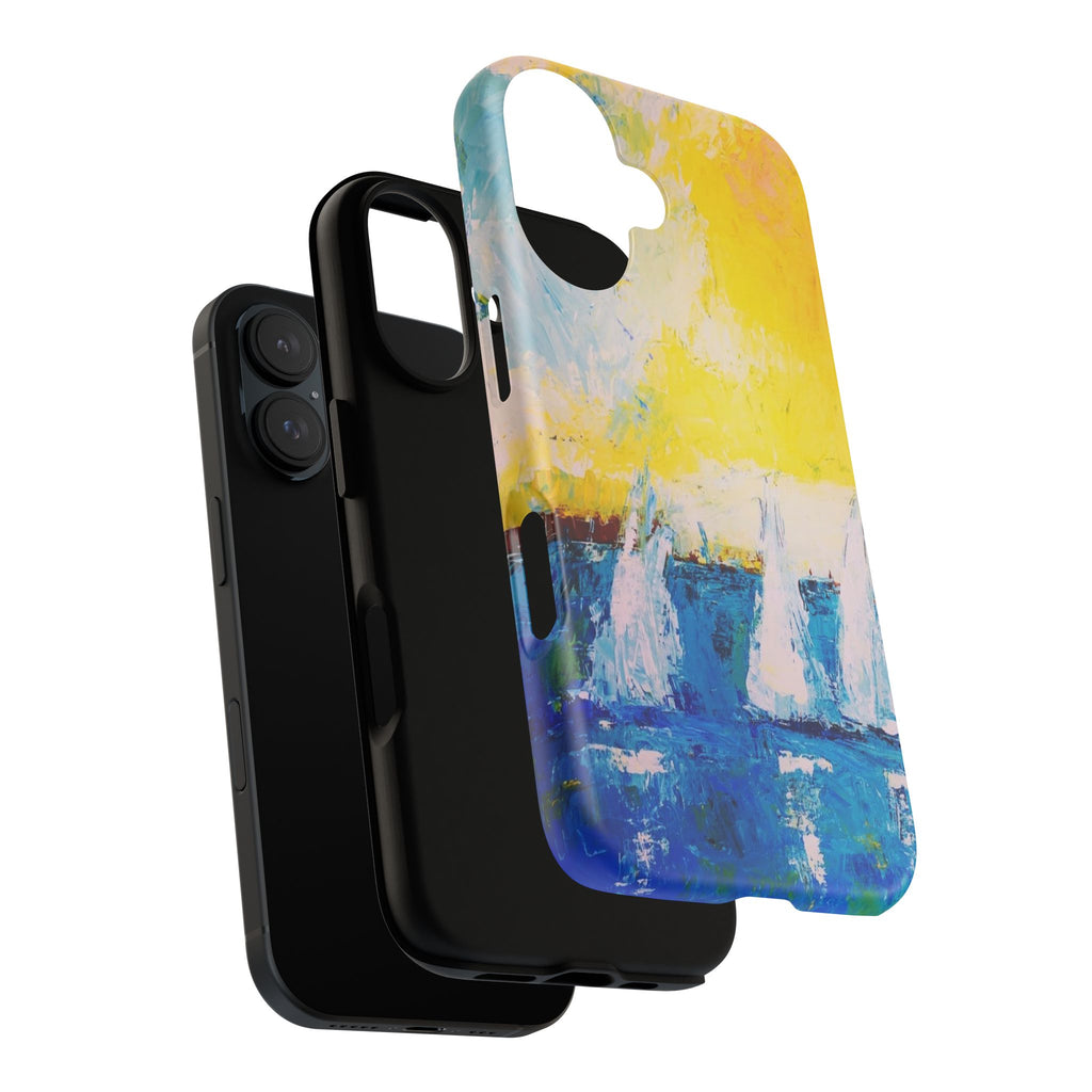 Phone Case Lisa Herrera art print Sailboats  — Nautical Abstract Art Tough iPhone Case