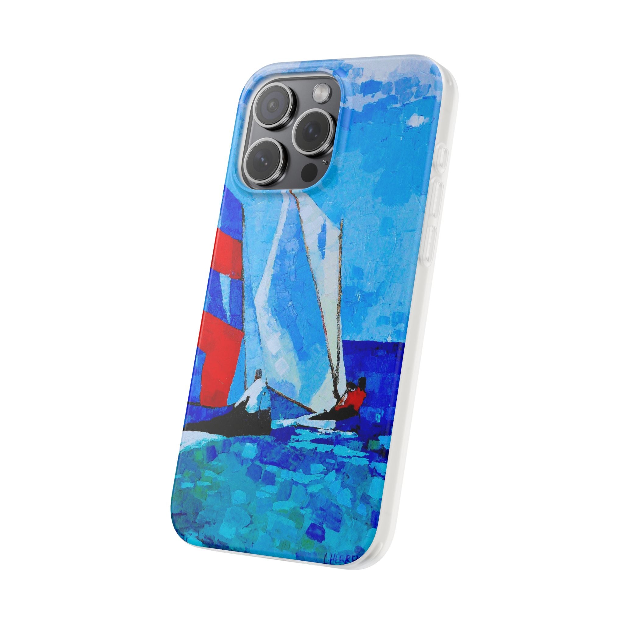 Phone Case Lisa Herrera art print workboat Sailboats   –  Artistic Flexi Case