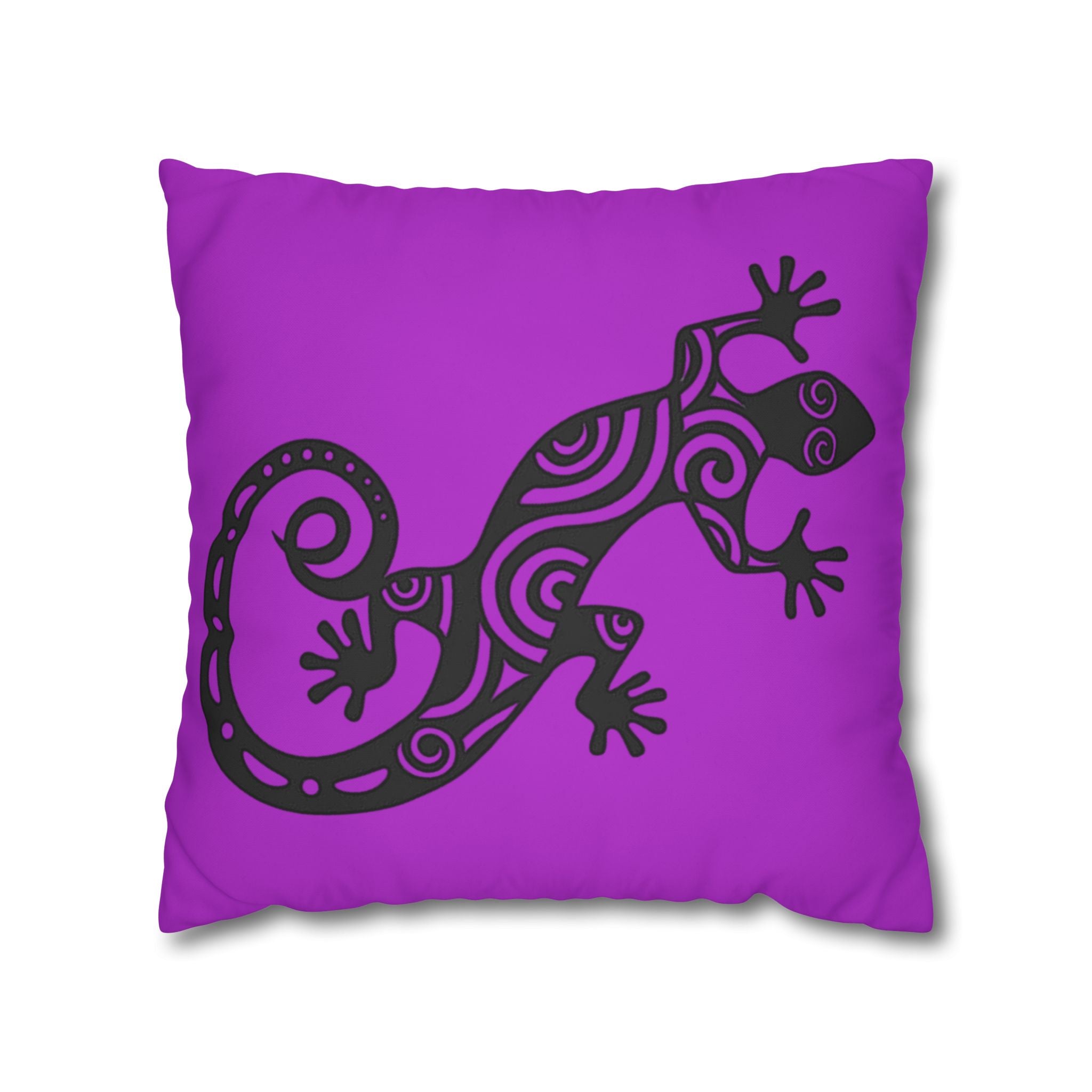 Throw Pillowcase Geometric Gecko Throw Pillowcase – Tribal Lizard Accent Cushion Cover
