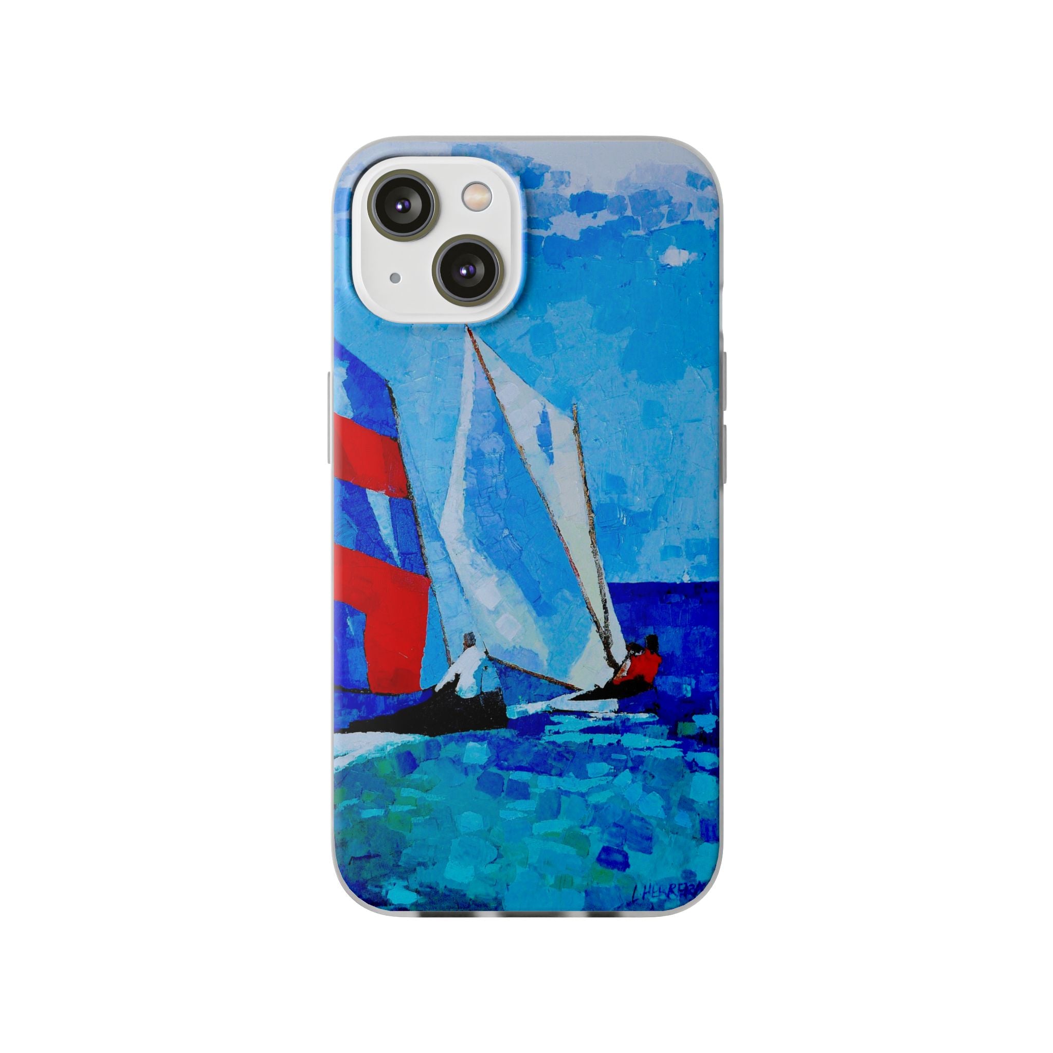 Phone Case Lisa Herrera art print workboat Sailboats   –  Artistic Flexi Case