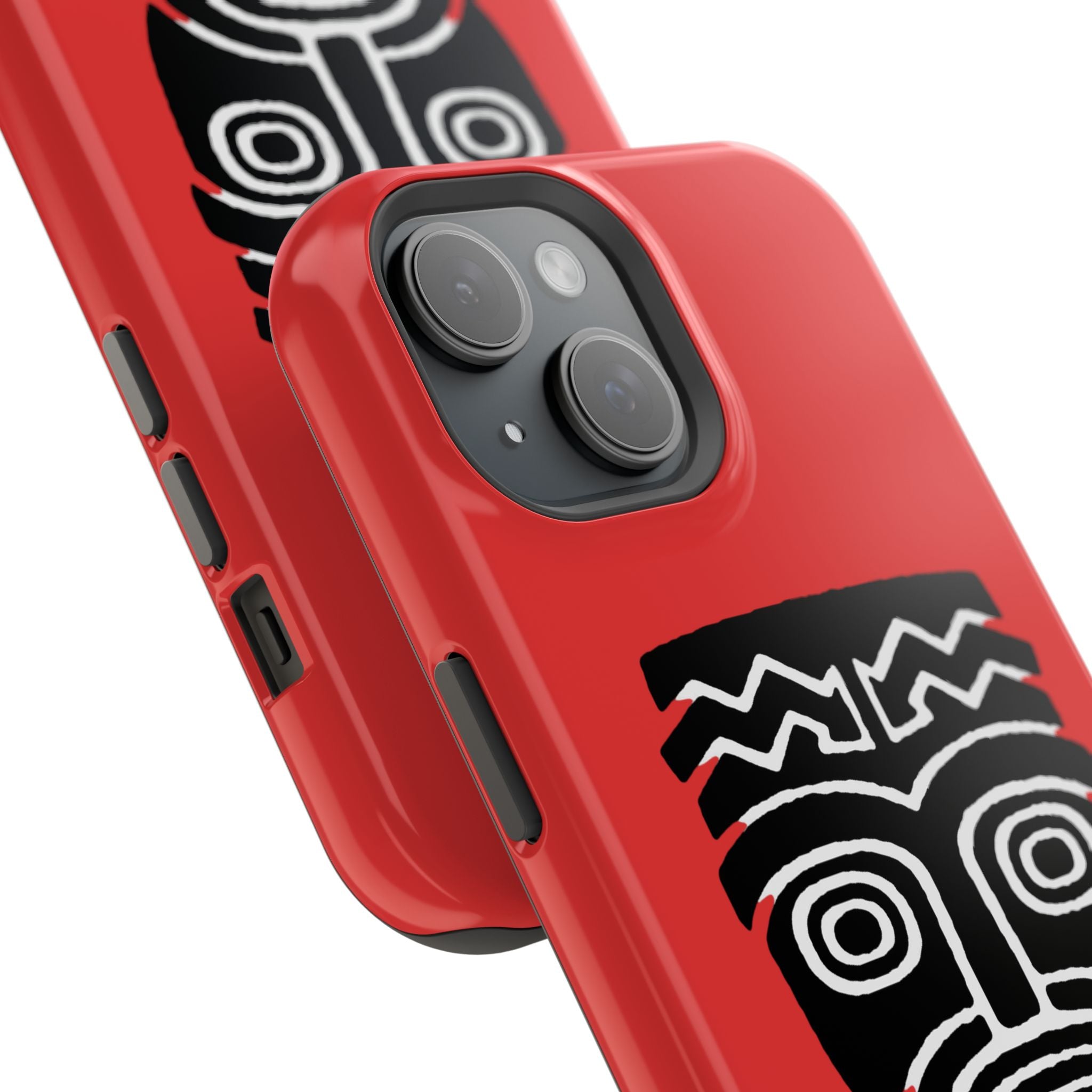 Phone Case Tiki Mask Impact-Resistant Phone Case — Bold Red Protective Cover