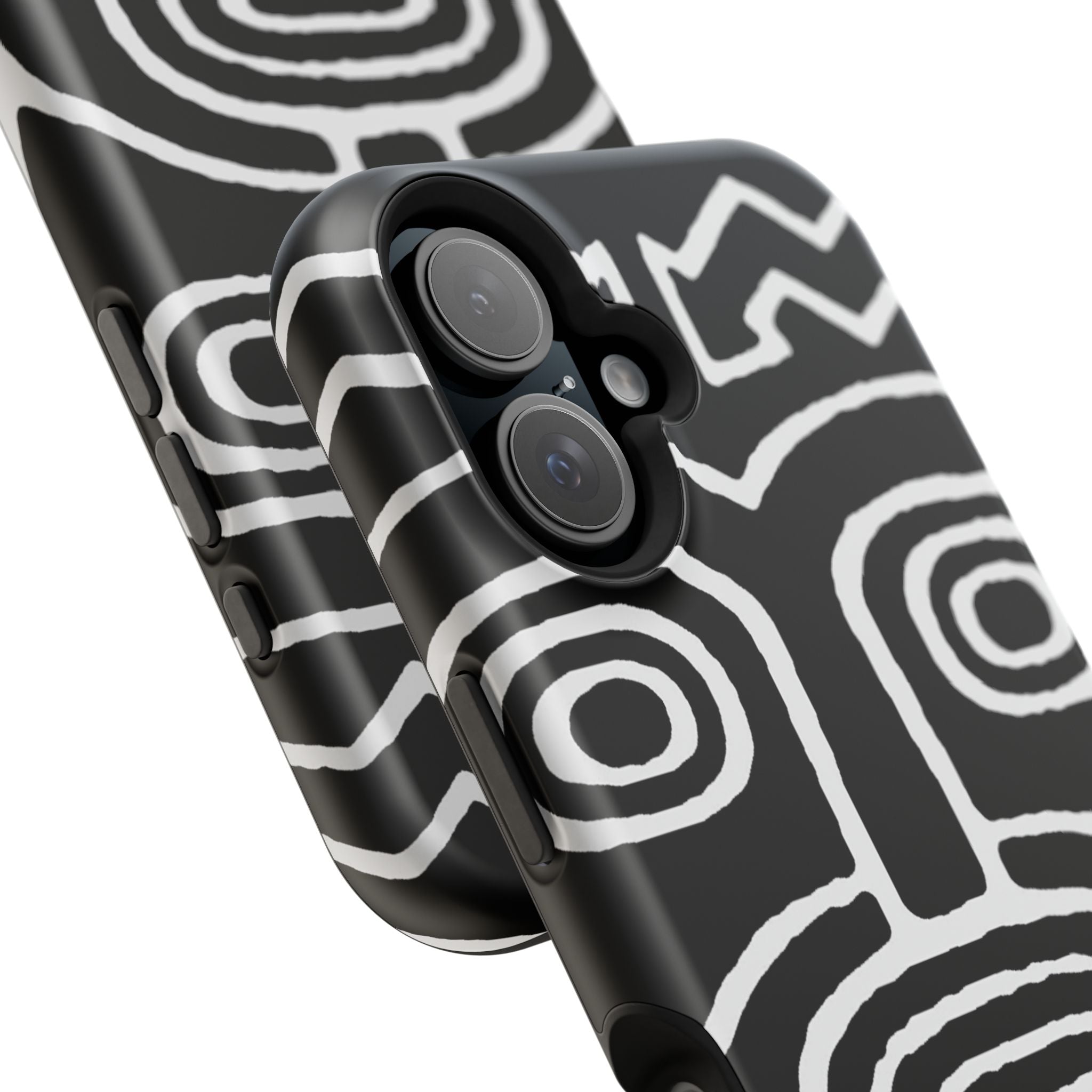 Phone Case — Black & White Tribal Mask Impact-Resistant Case
