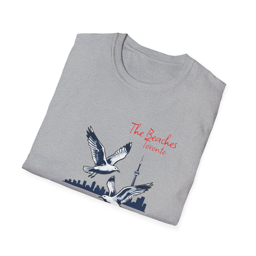 T-Shirt — The Beaches Toronto with Seagulls and cn tower