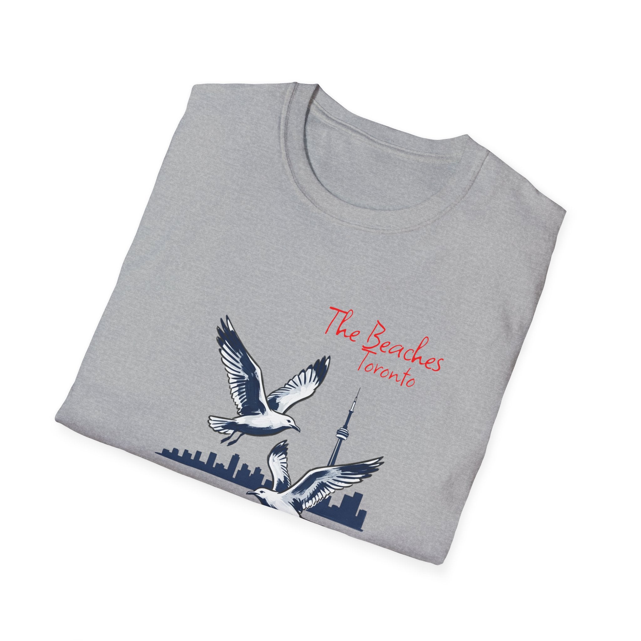 T-Shirt — The Beaches Toronto with Seagulls and cn tower