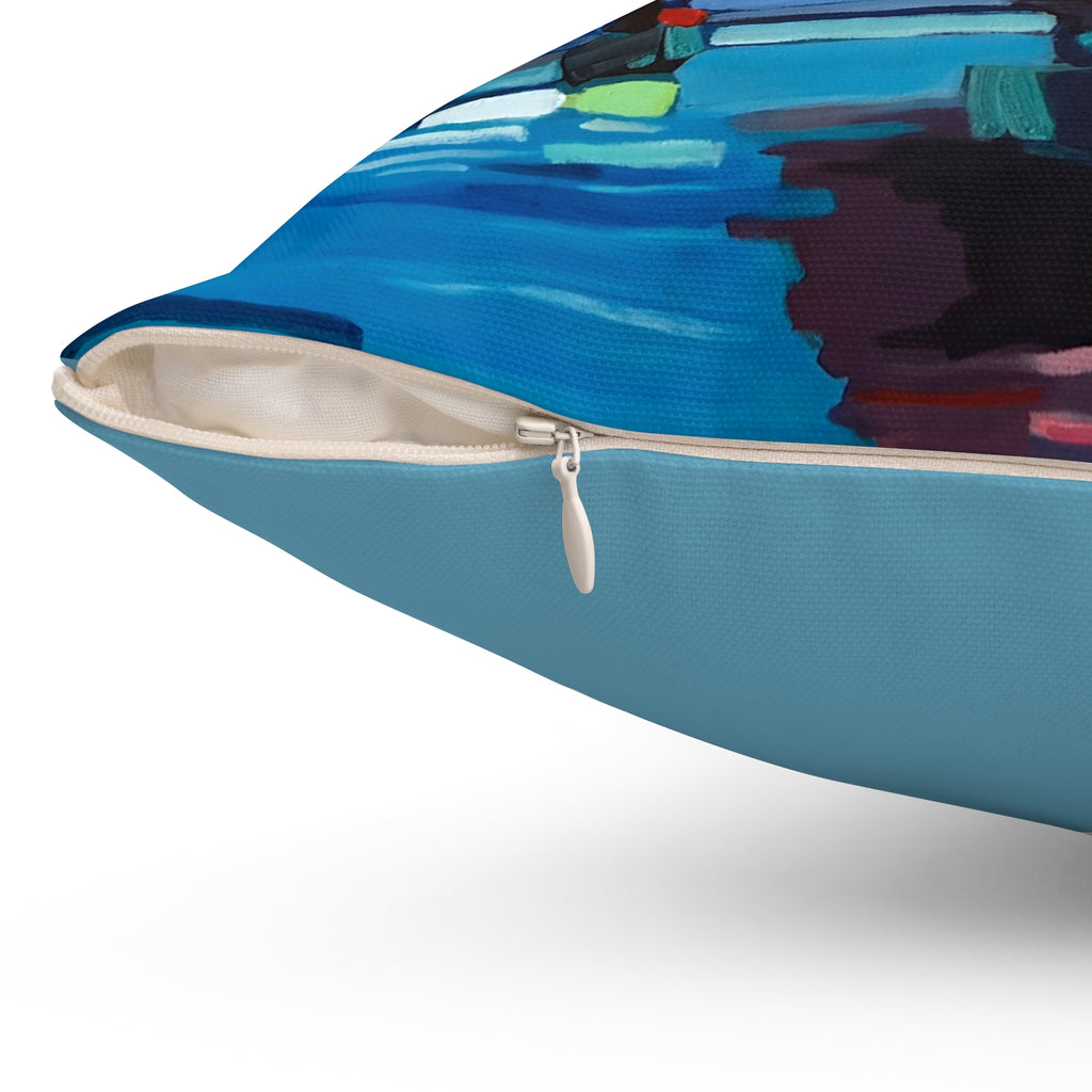 Throw Pillow Lisa Herrera art print Sailing Boats Spinnakers - Coastal Decorative Cushion