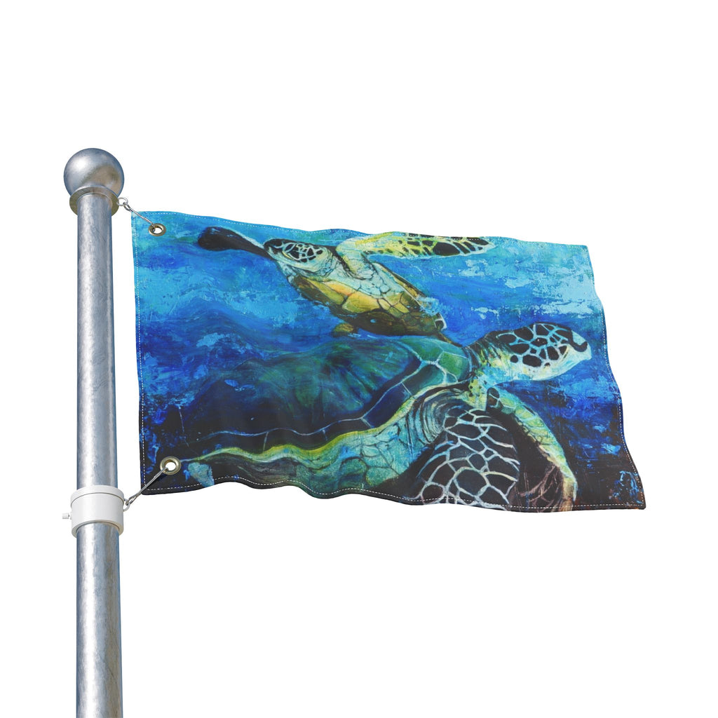 Outdoor Flag - Sea Turtle Double-Sided