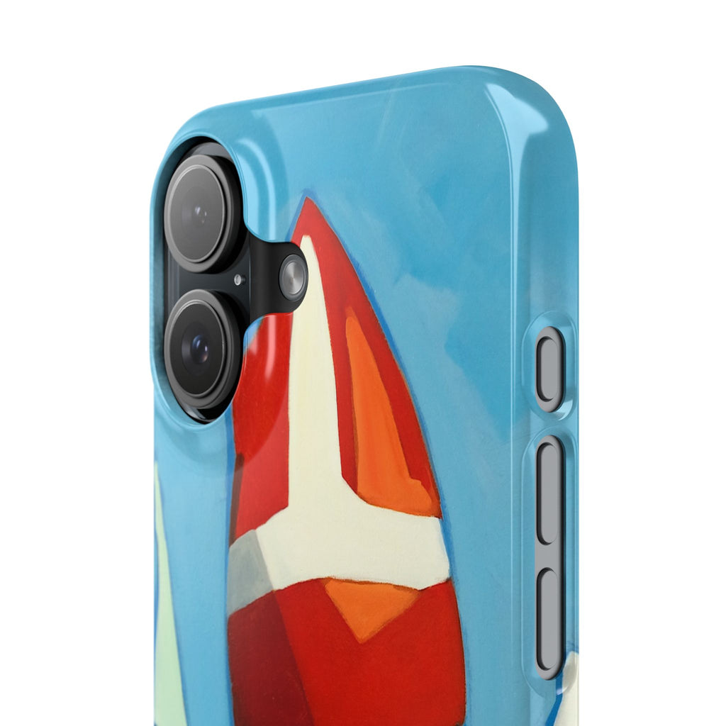 phone case lisa herrera art Sailboat Reflection Slim Case — Colorful Nautical Phone Case