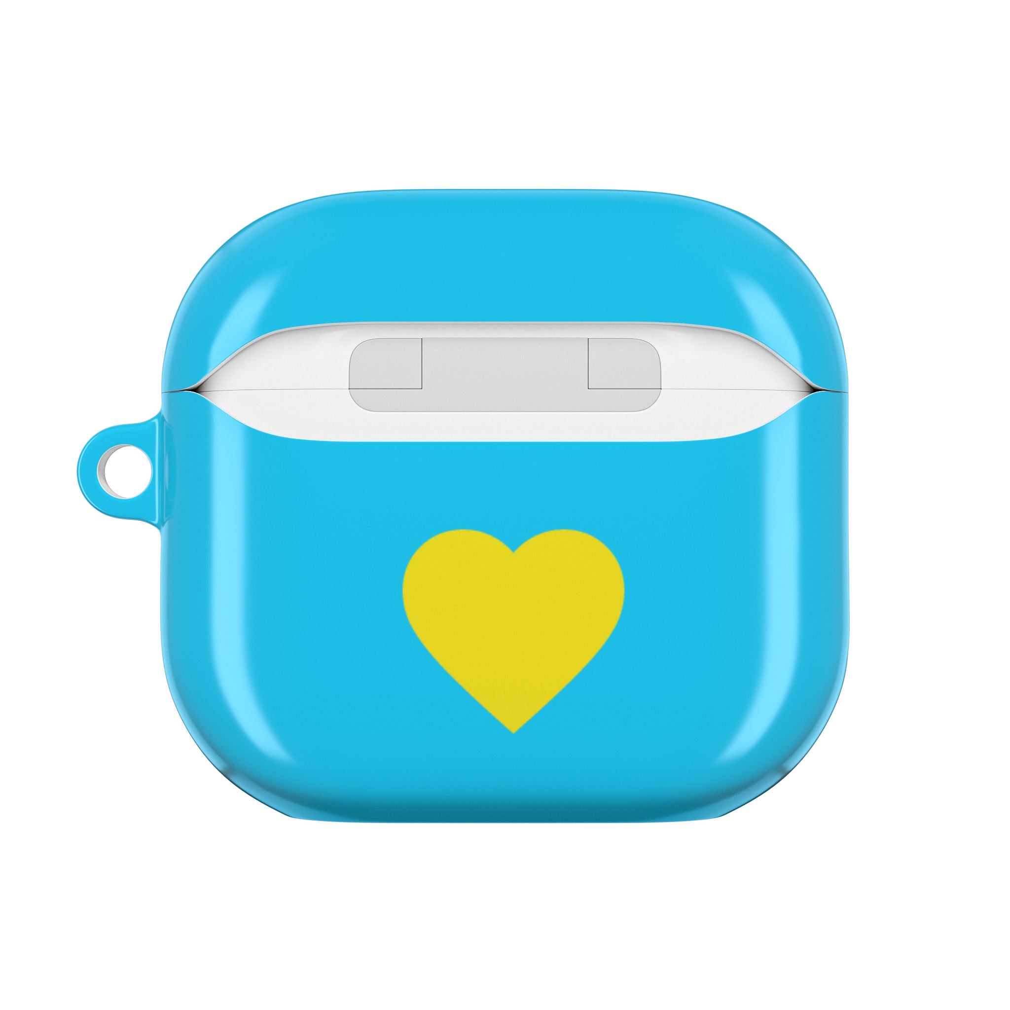 Air Pods Yellow Hearts on Turquoise AirPod Case — Waterproof  Protective Cover