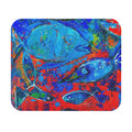 Mouse Pad Abstract Fish Rectangle Mouse Pad — Colorful Ocean Art Desk Mat